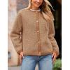 imagePRETTYGARDEN Womens Faux Fur Coat 2026 Fall Fuzzy Fleece Button up Shearling Cropped Jackets Winter Trendy OuterwearCamel