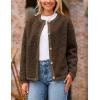 imagePRETTYGARDEN Womens Faux Fur Coat 2026 Fall Fuzzy Fleece Button up Shearling Cropped Jackets Winter Trendy OuterwearCoffee