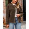 imagePRETTYGARDEN Womens Faux Fur Coat 2026 Fall Fuzzy Fleece Button up Shearling Cropped Jackets Winter Trendy OuterwearCoffee