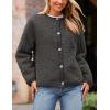 imagePRETTYGARDEN Womens Faux Fur Coat 2026 Fall Fuzzy Fleece Button up Shearling Cropped Jackets Winter Trendy OuterwearDark Grey
