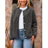 imagePRETTYGARDEN Womens Faux Fur Coat 2026 Fall Fuzzy Fleece Button up Shearling Cropped Jackets Winter Trendy OuterwearDark Grey