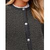 imagePRETTYGARDEN Womens Faux Fur Coat 2026 Fall Fuzzy Fleece Button up Shearling Cropped Jackets Winter Trendy OuterwearDark Grey