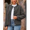 imagePRETTYGARDEN Womens Faux Fur Coat 2026 Fall Fuzzy Fleece Button up Shearling Cropped Jackets Winter Trendy OuterwearDark Grey
