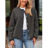 imagePRETTYGARDEN Womens Faux Fur Coat 2026 Fall Fuzzy Fleece Button up Shearling Cropped Jackets Winter Trendy OuterwearDark Grey