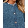 imagePRETTYGARDEN Womens Faux Fur Coat 2026 Fall Fuzzy Fleece Button up Shearling Cropped Jackets Winter Trendy OuterwearDenim Blue