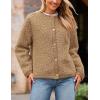 imagePRETTYGARDEN Womens Faux Fur Coat 2026 Fall Fuzzy Fleece Button up Shearling Cropped Jackets Winter Trendy OuterwearKhaki