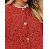 imagePRETTYGARDEN Womens Faux Fur Coat 2026 Fall Fuzzy Fleece Button up Shearling Cropped Jackets Winter Trendy OuterwearRed