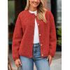 imagePRETTYGARDEN Womens Faux Fur Coat 2026 Fall Fuzzy Fleece Button up Shearling Cropped Jackets Winter Trendy OuterwearRed