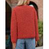 imagePRETTYGARDEN Womens Faux Fur Coat 2026 Fall Fuzzy Fleece Button up Shearling Cropped Jackets Winter Trendy OuterwearRed