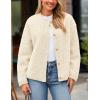 imagePRETTYGARDEN Womens Faux Fur Coat 2026 Fall Fuzzy Fleece Button up Shearling Cropped Jackets Winter Trendy OuterwearWhite