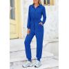 imagePRETTYGARDEN Womens Jumpsuits Fall Long Sleeve Rompers One Piece Outfits For Women 2024 Button up Lounge Wear