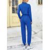 imagePRETTYGARDEN Womens Jumpsuits Fall Long Sleeve Rompers One Piece Outfits For Women 2024 Button up Lounge Wear