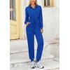 imagePRETTYGARDEN Womens Jumpsuits Fall Long Sleeve Rompers One Piece Outfits For Women 2024 Button up Lounge Wear