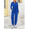 imagePRETTYGARDEN Womens Jumpsuits Fall Long Sleeve Rompers One Piece Outfits For Women 2024 Button up Lounge Wear