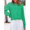 imagePRETTYGARDEN Womens Lace Long Sleeve Button Down BlouseBright Green