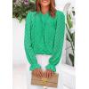 imagePRETTYGARDEN Womens Lace Long Sleeve Button Down BlouseBright Green