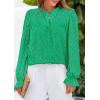 imagePRETTYGARDEN Womens Lace Long Sleeve Button Down BlouseBright Green