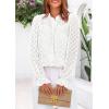 imagePRETTYGARDEN Womens Lace Long Sleeve Button Down BlouseCream White