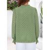 imagePRETTYGARDEN Womens Lace Long Sleeve Button Down BlouseGrass Green