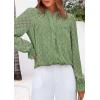 imagePRETTYGARDEN Womens Lace Long Sleeve Button Down BlouseGrass Green