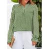 imagePRETTYGARDEN Womens Lace Long Sleeve Button Down BlouseGrass Green