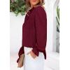 imagePRETTYGARDEN Womens Lace Long Sleeve Button Down BlouseJujube Red