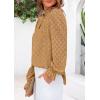 imagePRETTYGARDEN Womens Lace Long Sleeve Button Down BlouseKhaki