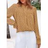 imagePRETTYGARDEN Womens Lace Long Sleeve Button Down BlouseKhaki