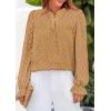 imagePRETTYGARDEN Womens Lace Long Sleeve Button Down BlouseKhaki