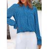 imagePRETTYGARDEN Womens Lace Long Sleeve Button Down BlouseLake Blue