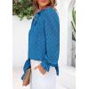 imagePRETTYGARDEN Womens Lace Long Sleeve Button Down BlouseLake Blue