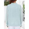 imagePRETTYGARDEN Womens Lace Long Sleeve Button Down BlouseLight Blue