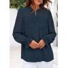 imagePRETTYGARDEN Womens Lace Long Sleeve Button Down BlouseNavy