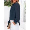imagePRETTYGARDEN Womens Lace Long Sleeve Button Down BlouseNavy