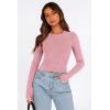 imagePRETTYGARDEN Womens Long Sleeve Crop Tops Y2K Spring Fall Fashion Clothes Basic Slim Fit Tee Shirts Blouse PinkMedium