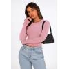 imagePRETTYGARDEN Womens Long Sleeve Crop Tops Y2K Spring Fall Fashion Clothes Basic Slim Fit Tee Shirts Blouse PinkMedium
