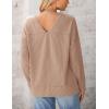 imagePRETTYGARDEN Womens Long Sleeve Tops 2024 Fall Trendy Cute V Neck Shirts Casual Loose Knit Ribbed Tunic Blouses