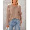 imagePRETTYGARDEN Womens Long Sleeve Tops 2024 Fall Trendy Cute V Neck Shirts Casual Loose Knit Ribbed Tunic Blouses