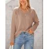 imagePRETTYGARDEN Womens Long Sleeve Tops 2024 Fall Trendy Cute V Neck Shirts Casual Loose Knit Ribbed Tunic Blouses