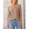 imagePRETTYGARDEN Womens Long Sleeve Tops 2024 Fall Trendy Cute V Neck Shirts Casual Loose Knit Ribbed Tunic Blouses