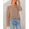 imagePRETTYGARDEN Womens Long Sleeve Tops 2024 Fall Trendy Cute V Neck Shirts Casual Loose Knit Ribbed Tunic Blouses