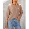 imagePRETTYGARDEN Womens Long Sleeve Tops 2024 Fall Trendy Cute V Neck Shirts Casual Loose Knit Ribbed Tunic Blouses