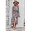imagePRETTYGARDEN Womens Long Sleeve Vintage Wrap Dress Floral Print VNeck Maxi Dresses with BeltBlack