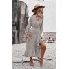 imagePRETTYGARDEN Womens Long Sleeve Vintage Wrap Dress Floral Print VNeck Maxi Dresses with BeltKhaki