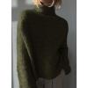 imagePRETTYGARDEN Womens Mock Neck Oversized Sweaters 2026 Long Sleeve Pullover Fall Sweater Knit Jumper Tops Winter ClothingArmy Green