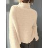 imagePRETTYGARDEN Womens Mock Neck Oversized Sweaters 2026 Long Sleeve Pullover Fall Sweater Knit Jumper Tops Winter ClothingBeige