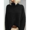 imagePRETTYGARDEN Womens Mock Neck Oversized Sweaters 2026 Long Sleeve Pullover Fall Sweater Knit Jumper Tops Winter ClothingBlack