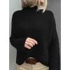 imagePRETTYGARDEN Womens Mock Neck Oversized Sweaters 2026 Long Sleeve Pullover Fall Sweater Knit Jumper Tops Winter ClothingBlack