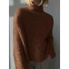 imagePRETTYGARDEN Womens Mock Neck Oversized Sweaters 2026 Long Sleeve Pullover Fall Sweater Knit Jumper Tops Winter ClothingBrown