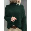 imagePRETTYGARDEN Womens Mock Neck Oversized Sweaters 2026 Long Sleeve Pullover Fall Sweater Knit Jumper Tops Winter ClothingDark Green